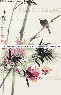 Tải file hinh anh hoa chim co 673 (ảnh gốc) in gạch 3D