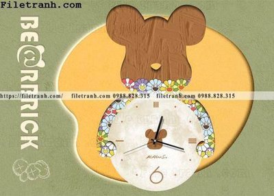 File tranh gốc in trần nhà hinh anh hop dong ho gau kaws 109 3D