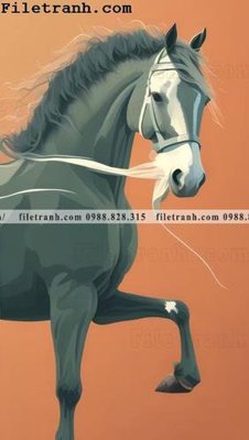 File gốc hinh anh ngua van va ngua 138 (in lụa) tranh thuận buồm