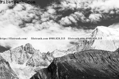 File tranh hinh anh nui den trang 120 (bản gốc) in lụa dán tường