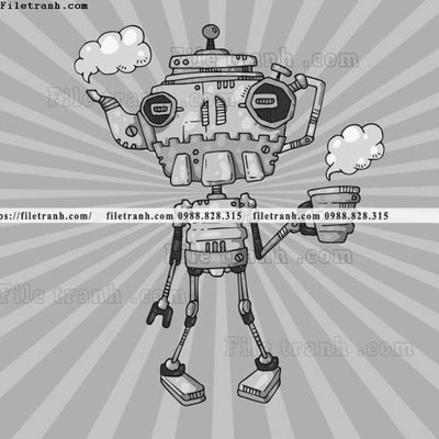 File tranh hinh anh robot steampunk 1501 (ảnh gốc) độc quyền