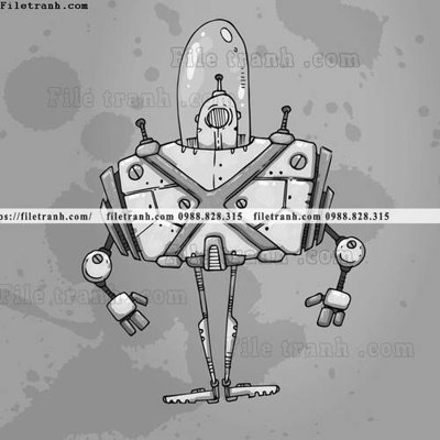 Download file gốc hinh anh robot steampunk 1504 (in mica) trang trí
