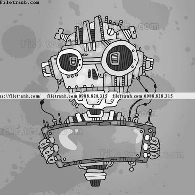 File gốc in ấn hinh anh robot steampunk 1506 chuẩn màu CMYK