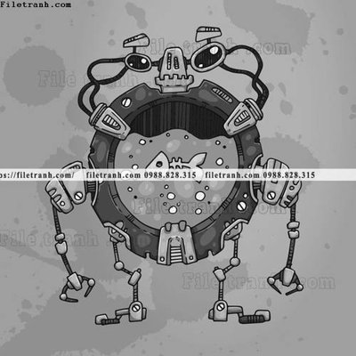 File tranh hinh anh robot steampunk 1513 (gốc) chủ đề thành phố