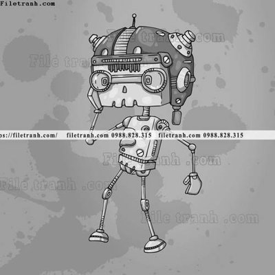 Hình ảnh file gốc in trần nhà hinh anh robot steampunk 1517