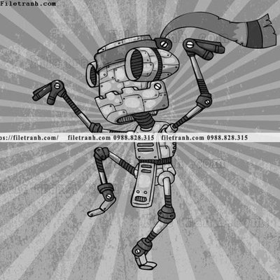 File gốc hinh anh robot steampunk 1536 (in lụa) trang trí tường