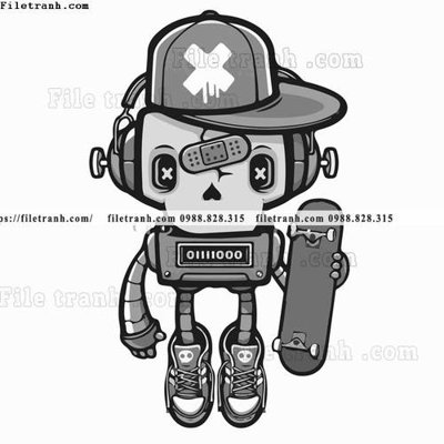 File gốc in ấn hinh anh robot steampunk 1541 chuẩn màu CMYK