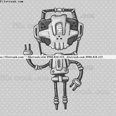 Ảnh gốc hinh anh robot steampunk 1556 (độ nét cao) in tráng gương