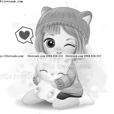 File gốc hinh anh vector co gai hoat hinh 1533 (in tráng gương) ốp tường