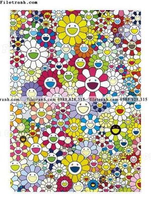 File tranh hoa mat troi hoat hinh 513 (bản gốc) trang trí văn phòng