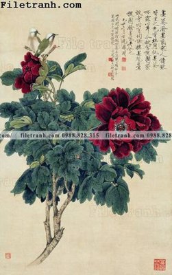 File tranh gốc hoa mau don ve tay 157 (bản quyền) độc đáo