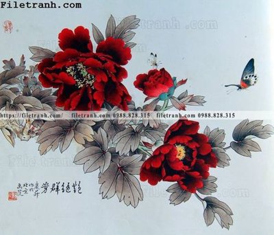 File gốc hoa mau don ve tay 192 (in lụa) hoa văn cổ điển