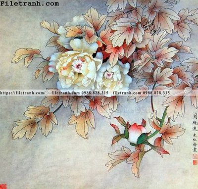 File gốc hoa mau don ve tay 239 (phiên bản chuẩn) để in ấn