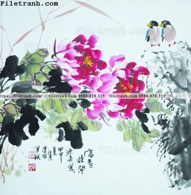 File gốc hoa mau don ve tay 242 (chuẩn CMYK) cho nhà in