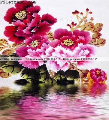 File tranh hoa mau don ve tay 265 (file gốc) chủ đề phong thủy