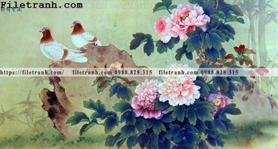 File tranh hoa mau don ve tay 290 (ảnh gốc) in trần xuyên sáng