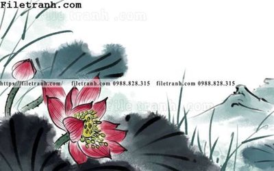 File tranh trang trí hoa sen mau nuoc 151 (tải file gốc)