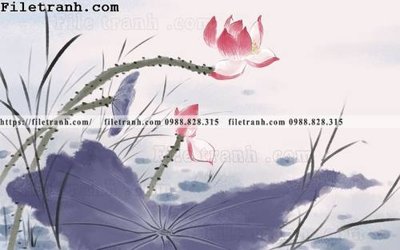 Tải file hoa sen mau nuoc 159 (gốc) làm tranh trang trí