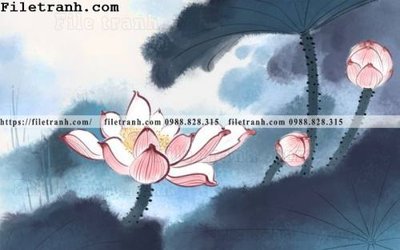 Tải file hoa sen mau nuoc 180 (PSD) cho in tranh 3D
