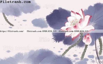 File in ấn chuyên nghiệp hoa sen mau nuoc 195 (file gốc)