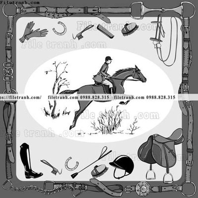 Hình ảnh file gốc in lụa hoa tiet ngua Hermes 1524