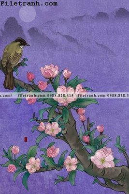 Mua file gốc hoa va chim hien dai tranh dung 123 (PSD) tại Filetranh.com