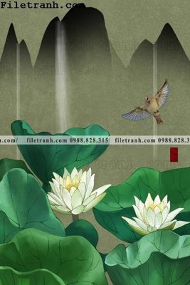 Tải file gốc hoa va chim hien dai tranh dung 125 (in khổ lớn) không mờ