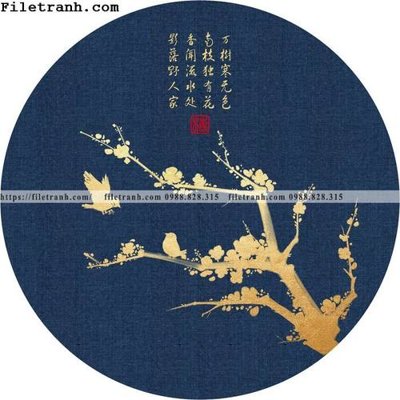 File gốc hoa va chim xu huong quoc gia tron 113 (in lụa) chi tiết cao