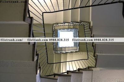 File tranh kien truc cau thang xoan oc 363 (ảnh gốc) in trần xuyên sáng