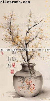 File ảnh loai cay va chim xanh kieu Trung Quoc moi 118 (gốc) cho trang trí nội thất