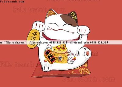 File tranh meo than tai 608 (bản gốc) treo quán cafe