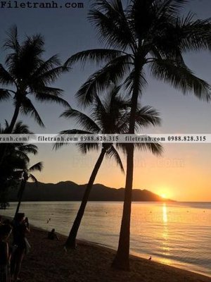 File gốc phien ban doc cua phong canh cay co dua 127 (in 3D) nghệ thuật