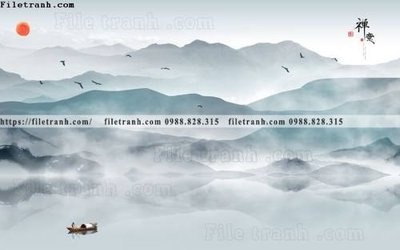 Tải file phong cach phong canh muc trung quoc 234 (gốc) làm tranh treo tường