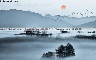 File gốc phong cach phong canh muc trung quoc 241 (AI/EPS) cho in ấn