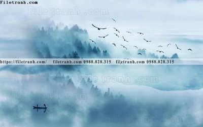 File tranh phong cach phong canh muc trung quoc 276 (bản gốc) in lụa 3D