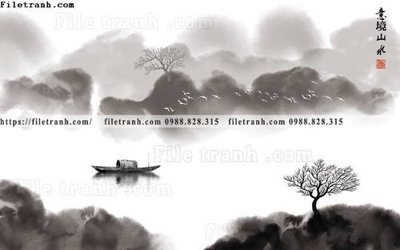 File in mica phong cach phong canh muc trung quoc 292 (bản gốc) làm vách ngăn