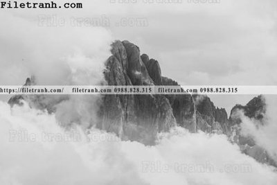 Hình ảnh file gốc in lụa phong canh nui ngang 259