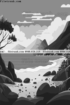 File gốc phong canh truu tuong vector 1520 (in lụa) tranh thuận buồm