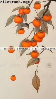 File tranh qua hong moi cua Trung Quoc 100 (bản gốc) treo tường