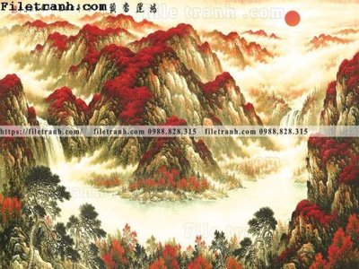 File tranh thuy mac trung quoc mau do 154 (gốc) in trên kính