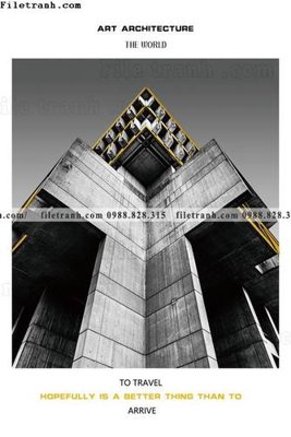 File gốc toa nha cao tang mau den va trang 206 (bản quyền) cho in ấn