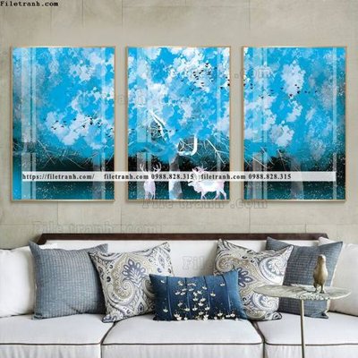 Hình ảnh file gốc in lụa tranh bo 3 tam pha le guong 510