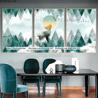 File gốc tranh bo 3 tam pha le guong 552 (in lụa) cao cấp