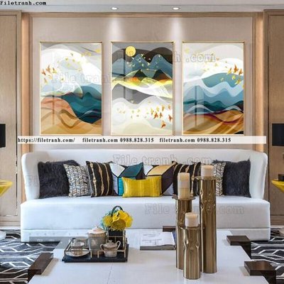 File ảnh tranh bo 3 tam pha le guong 599 (gốc) in PP, decal