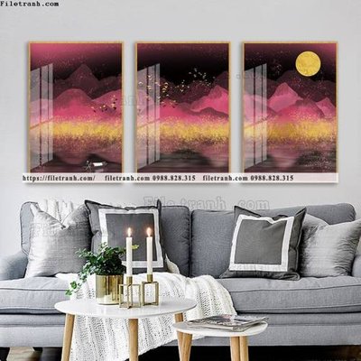 File gốc tranh bo 3 tam pha le guong 745 (in tráng gương) hiện đại