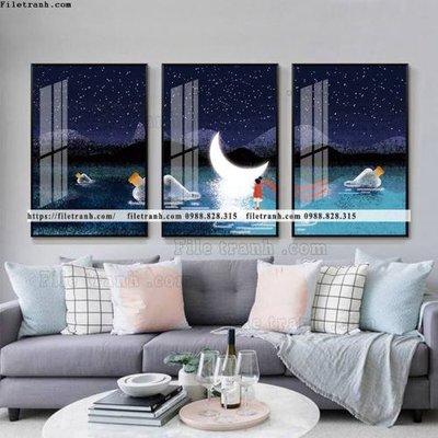 File tranh trang trí tranh bo 3 tam pha le guong 791 (tải file gốc)