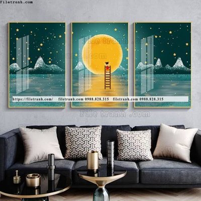 Download file gốc tranh bo 3 tam pha le guong 808 (in lụa) hoa lá