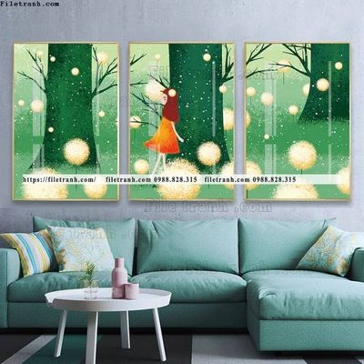 File ảnh tranh bo 3 tam pha le guong 818 (gốc) in standee