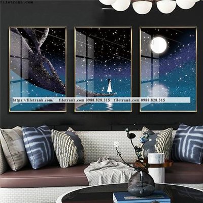 File in trần tranh bo 3 tam pha le guong 822 (bản gốc 3D) sống động