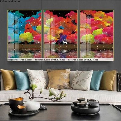 File tranh tranh bo 3 tam pha le guong 824 (gốc) chủ đề động vật